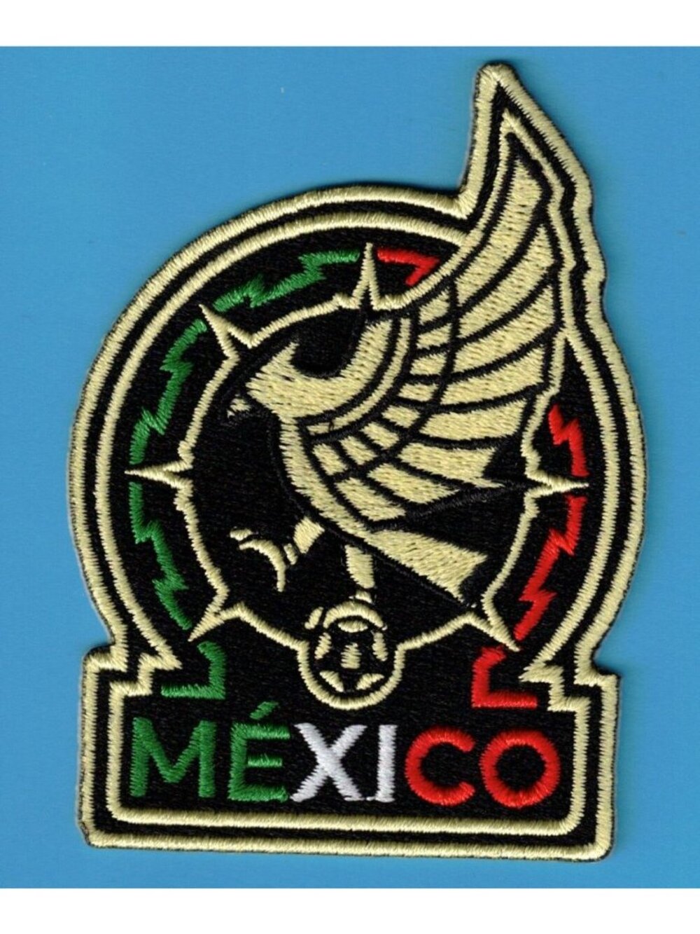 Team Mexico Futbol Soccer Gold Logo Embroidered Patch